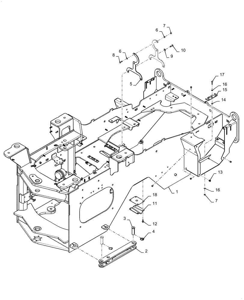 Схема запчастей Case 521G - (39.100.070) - REAR FRAME INSTALLATION (39) - FRAMES AND BALLASTING