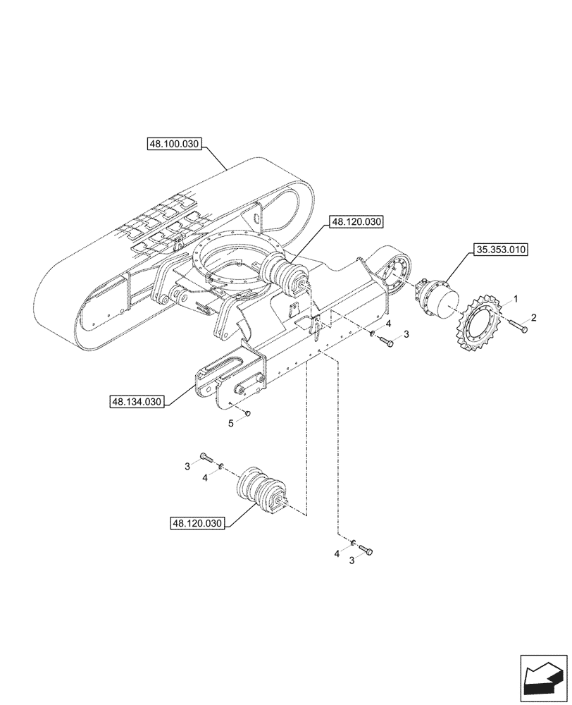 Схема запчастей Case CX60C - (48.130.050) - VAR - 9552711 - SPROCKET (48) - TRACKS & TRACK SUSPENSION