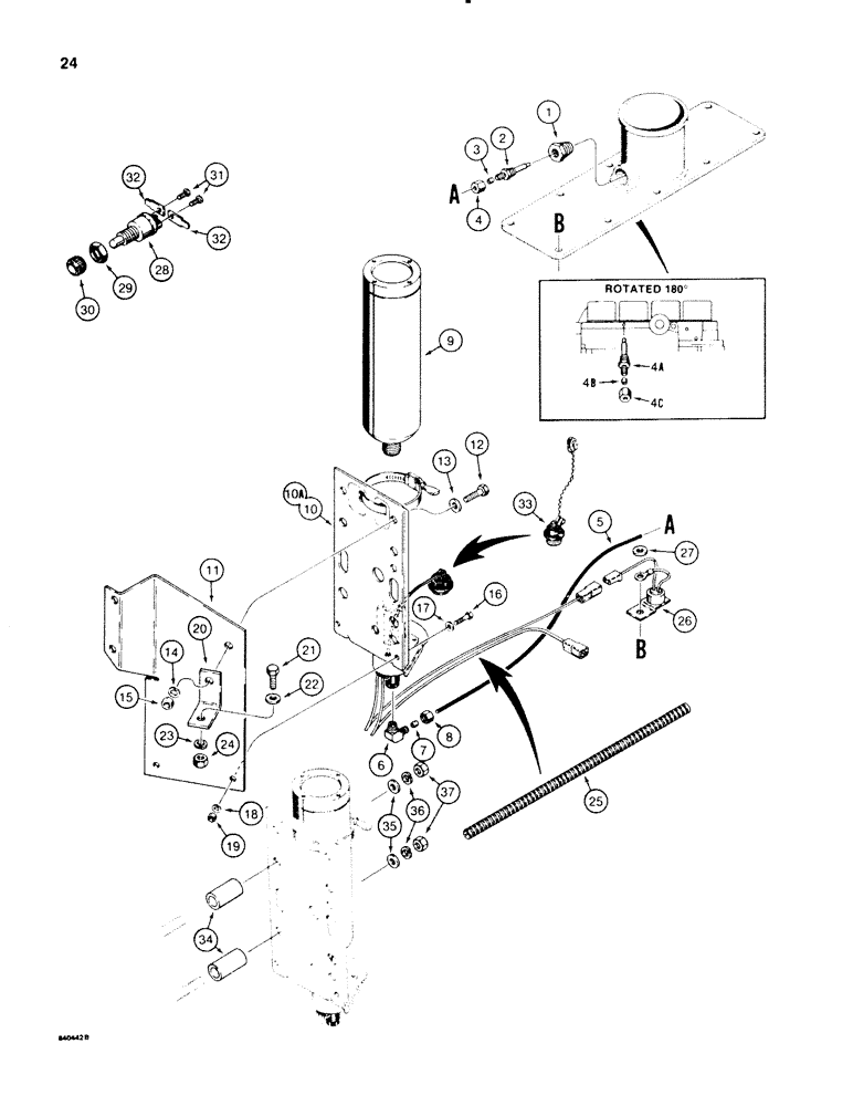 Схема запчастей Case 580E - (024) - COLD START SYSTEM (02) - ENGINE