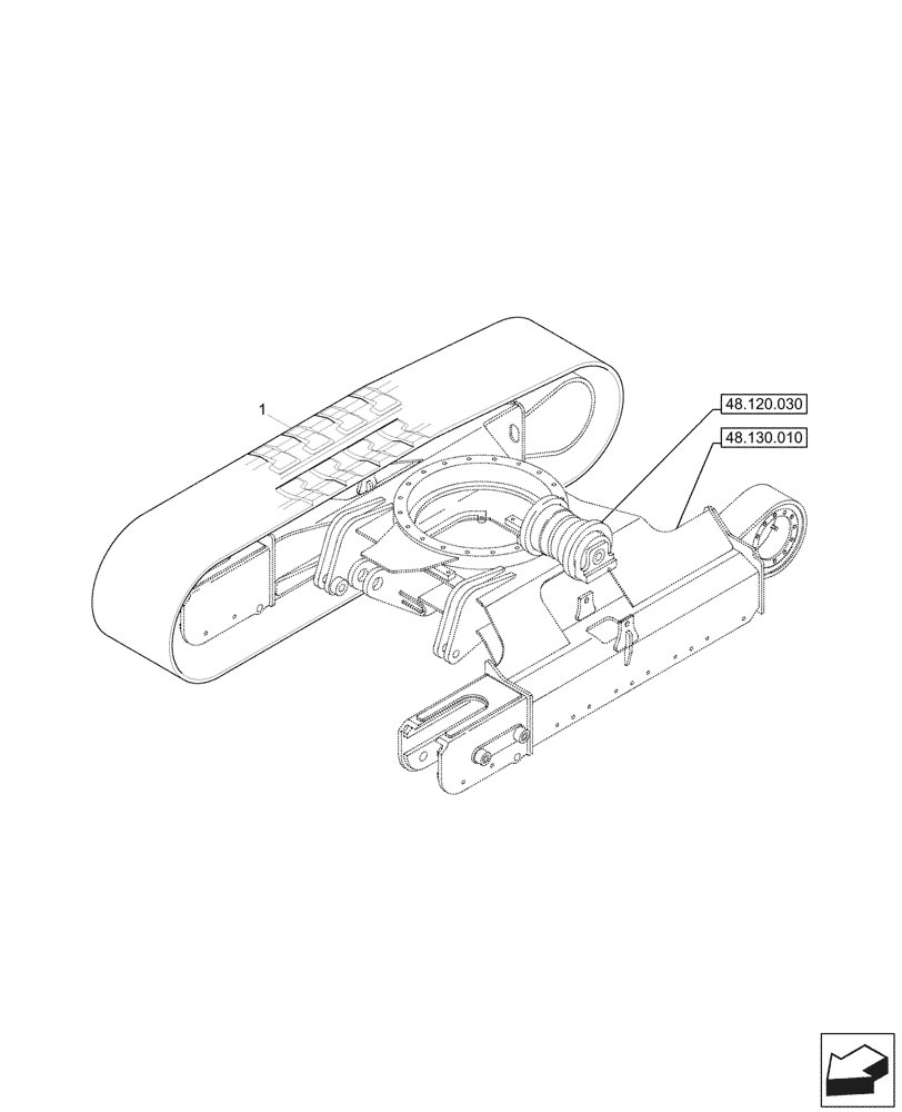 Схема запчастей Case CX57C - (48.100.030) - VAR - 9552711 - RUBBER TRACK (400MM) (48) - TRACKS & TRACK SUSPENSION