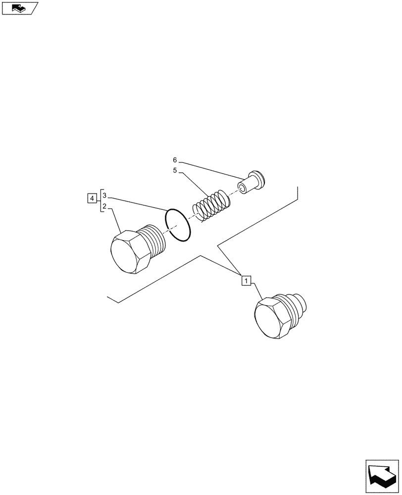 Схема запчастей Case 590SN - (35.724.10[02]) - CONTROL VALVE - MECHANICAL - CHECK VALVE (35) - HYDRAULIC SYSTEMS