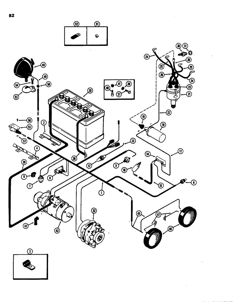 Схема запчастей Case 480B - (082) - ELECTRICAL EQUIPMENT AND WIRING, (148B) SPARK IGNITION ENGINE 