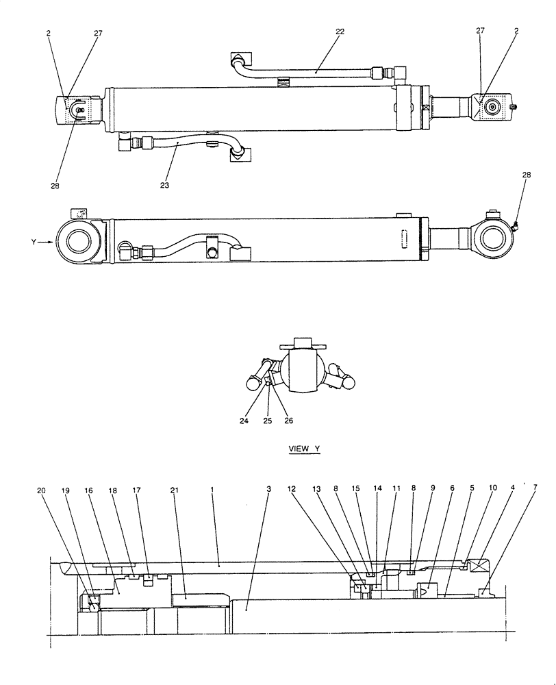 Схема запчастей Case CX36B - (HC631-01[1]) - LIFT CYLINDER - (CAB) (35) - HYDRAULIC SYSTEMS