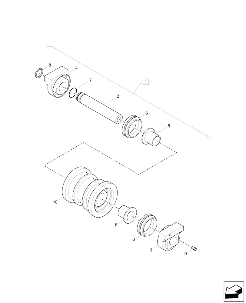 Схема запчастей Case CX57C - (48.120.030) - VAR - 9552711 - ROLLER, RUBBER TRACK (400MM) (48) - TRACKS & TRACK SUSPENSION