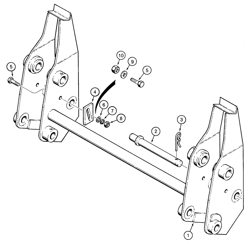 Схема запчастей Case 1835C - (9-24) - ATTACHMENT BAR - PINNED COUPLER (09) - CHASSIS/ATTACHMENTS