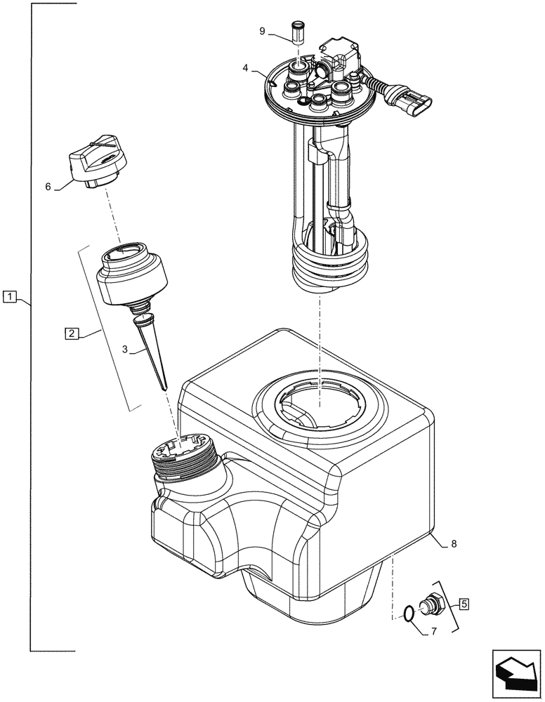 Схема запчастей Case SR270 - (10.500.AA) - DEF/ADBLUE™ TANK (10) - ENGINE