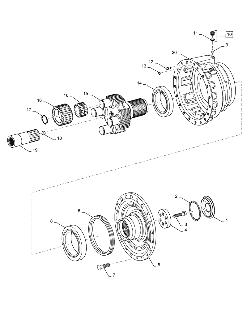 Схема запчастей Case 921G - (25.108.010) - VAR - 424775, 424235 - FRONT AXLE PLANETARY HUB (25) - FRONT AXLE SYSTEM