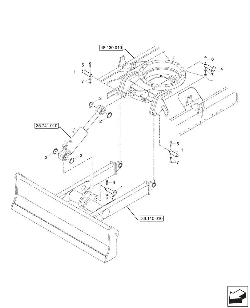 Схема запчастей Case CX60C - (86.110.020) - DOZER BLADE, PIN (86) - DOZER