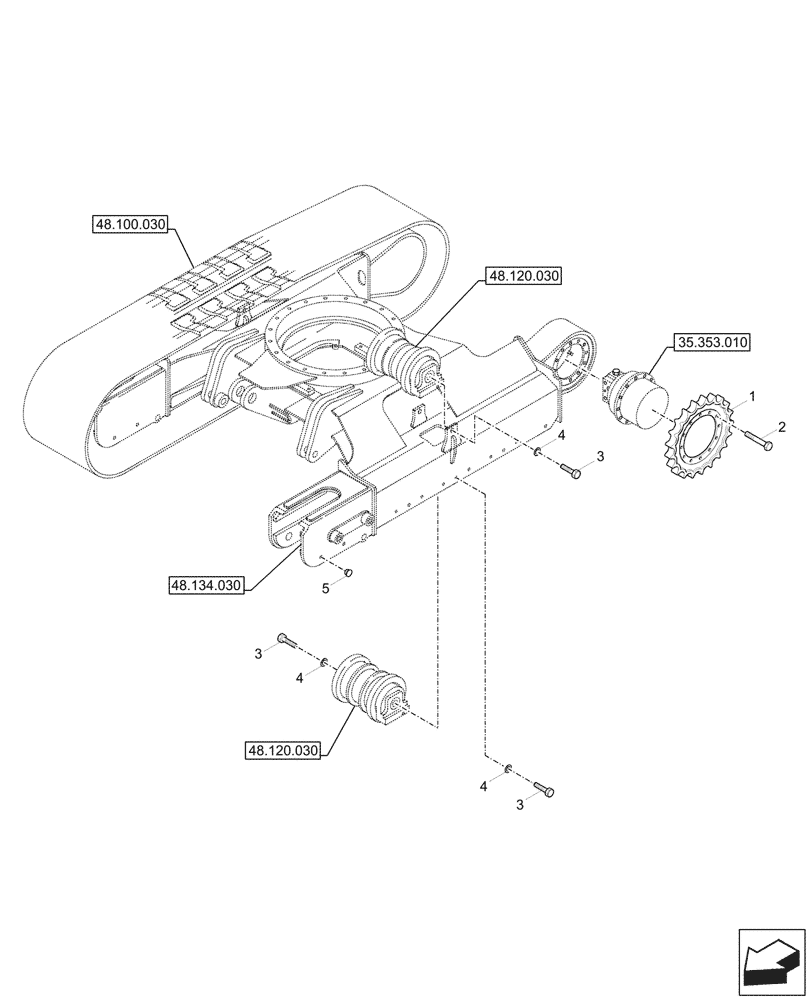 Схема запчастей Case CX57C - (48.130.050) - VAR - 9552711 - SPROCKET (48) - TRACKS & TRACK SUSPENSION