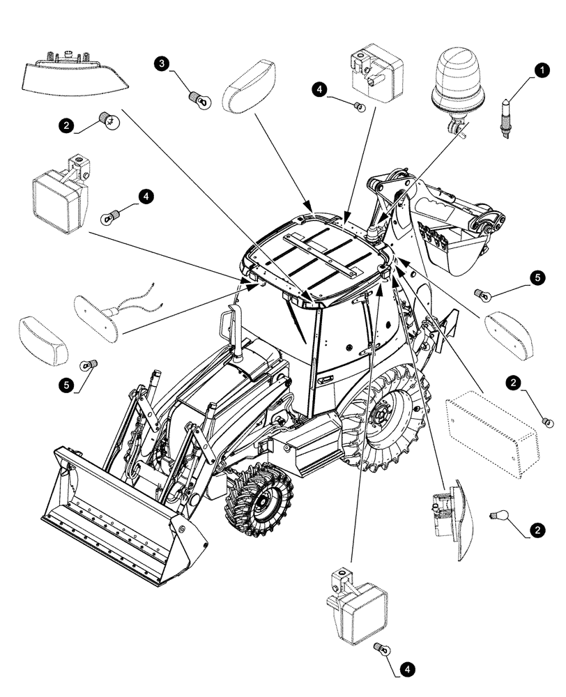 Схема запчастей Case 580SN WT - (05.100.044) - MAINTENANCE PARTS - BULBS (05) - SERVICE & MAINTENANCE