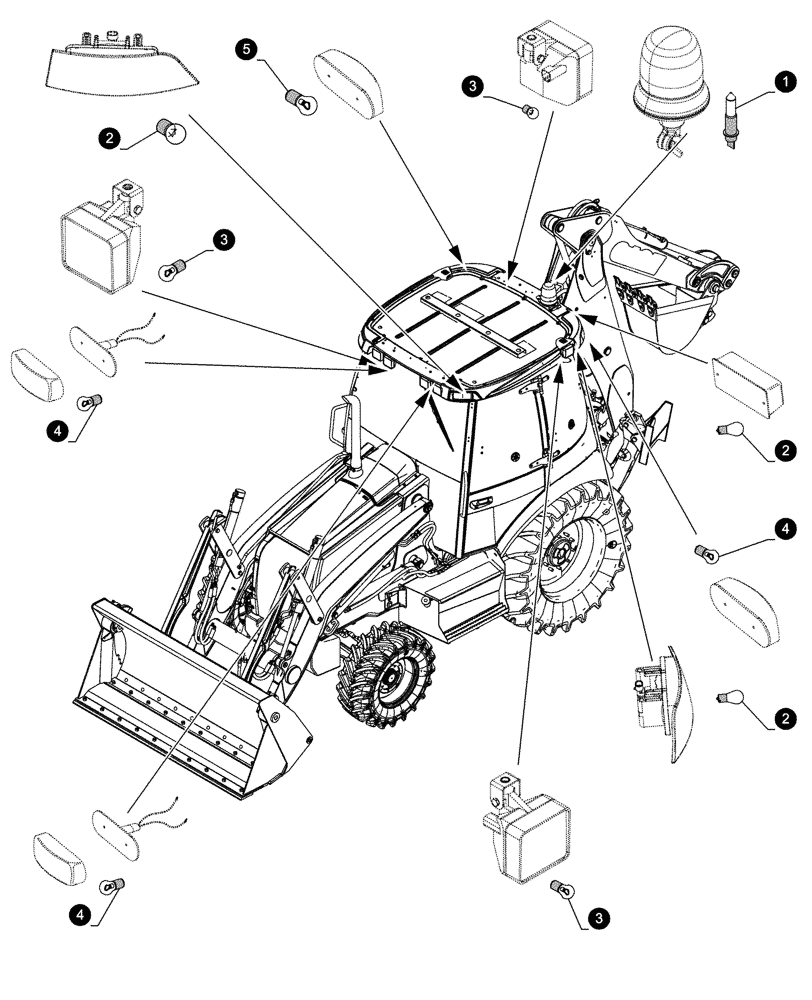 Схема запчастей Case 580SN - (05.100.044) - MAINTENANCE PARTS - BULBS (05) - SERVICE & MAINTENANCE