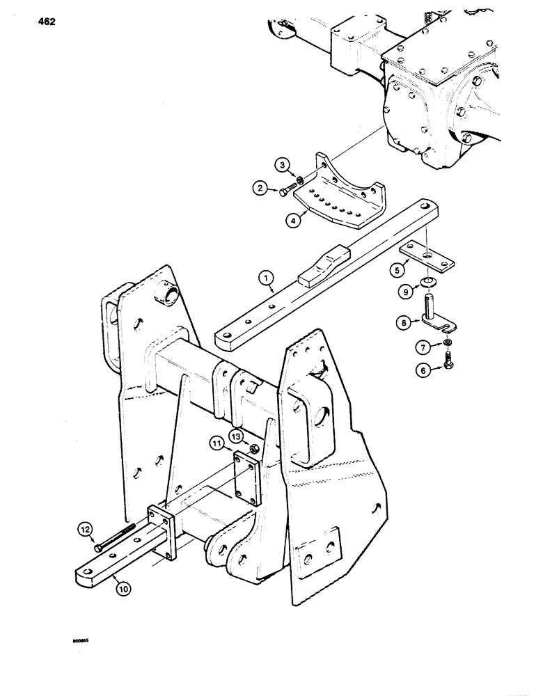 Схема запчастей Case 480D - (462) - SWINGING DRAWBAR (37) - HITCHES, DRAWBARS & IMPLEMENT COUPLINGS