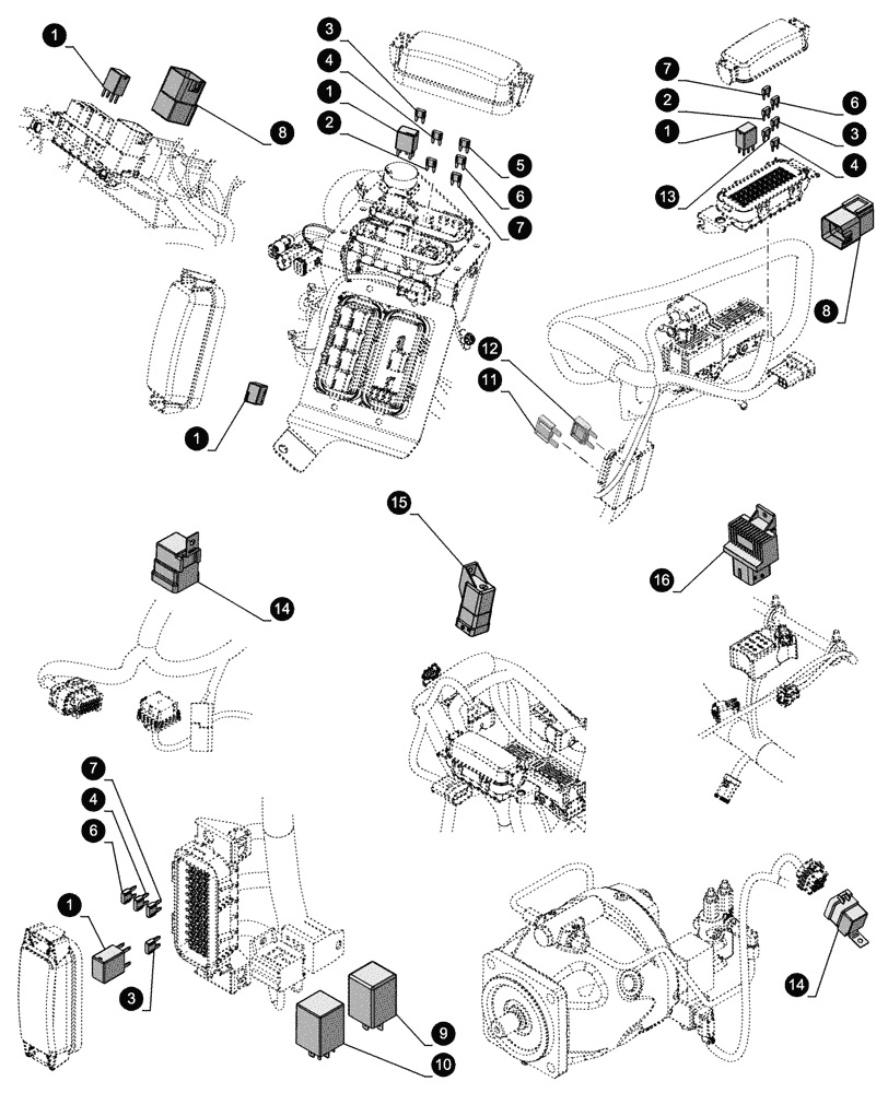 Схема запчастей Case 580SN - (05.100.043) - MAINTENANCE PARTS - FUSES (05) - SERVICE & MAINTENANCE