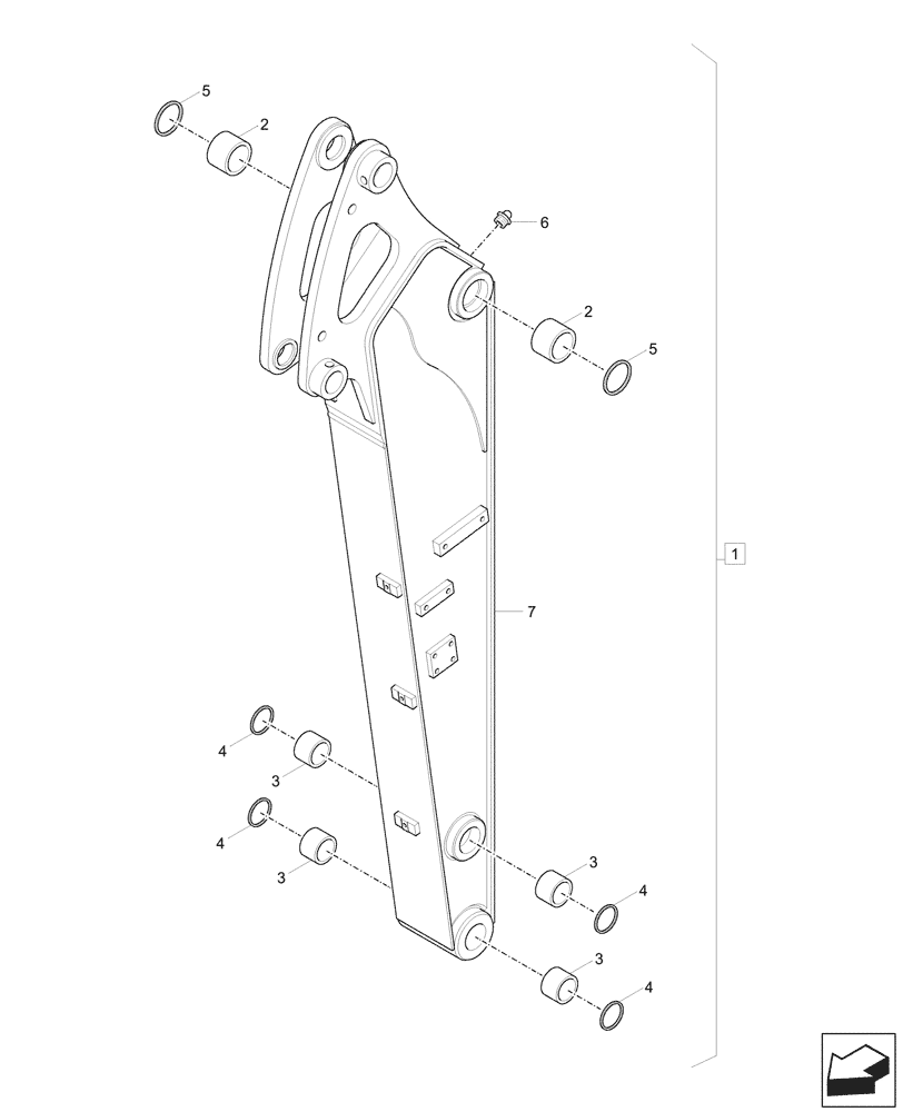 Схема запчастей Case CX60C - (84.912.010) - VAR - 747078, 747320 - DIPPER (1.48M) (84) - BOOMS, DIPPERS & BUCKETS