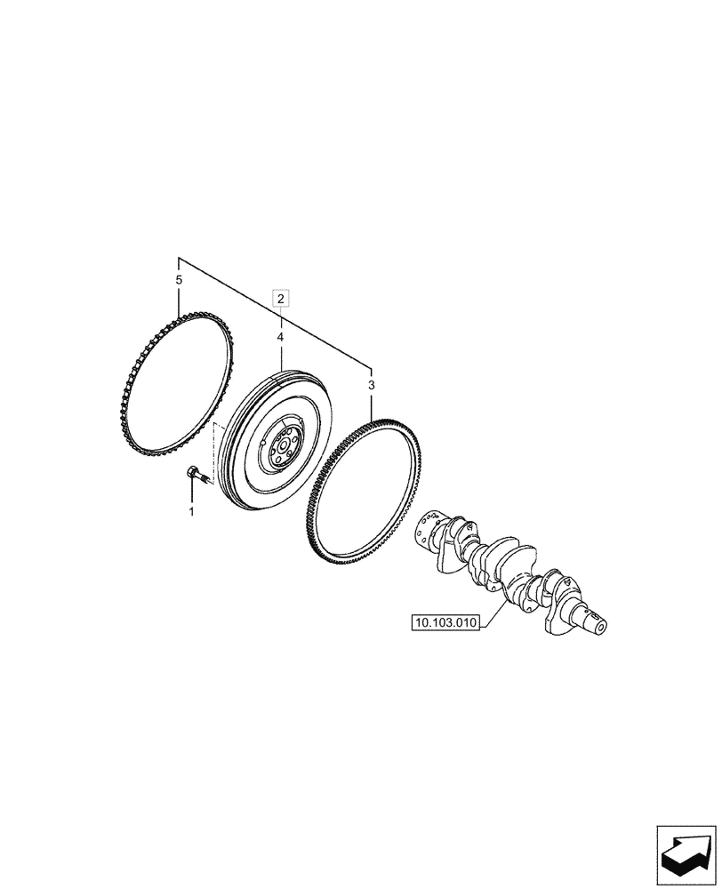 Схема запчастей Case CX57C - (10.103.020) - ENGINE FLYWHEEL (10) - ENGINE