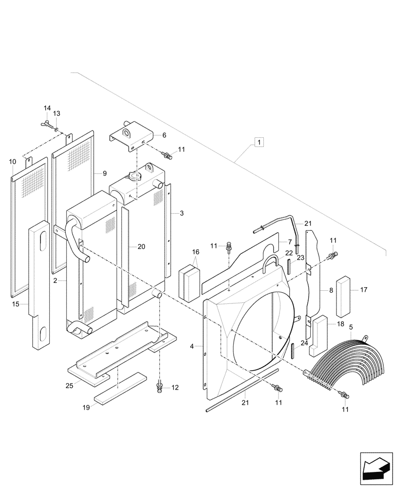 Схема запчастей Case CX57C - (10.400.010) - RADIATOR, COMPONENTS (10) - ENGINE