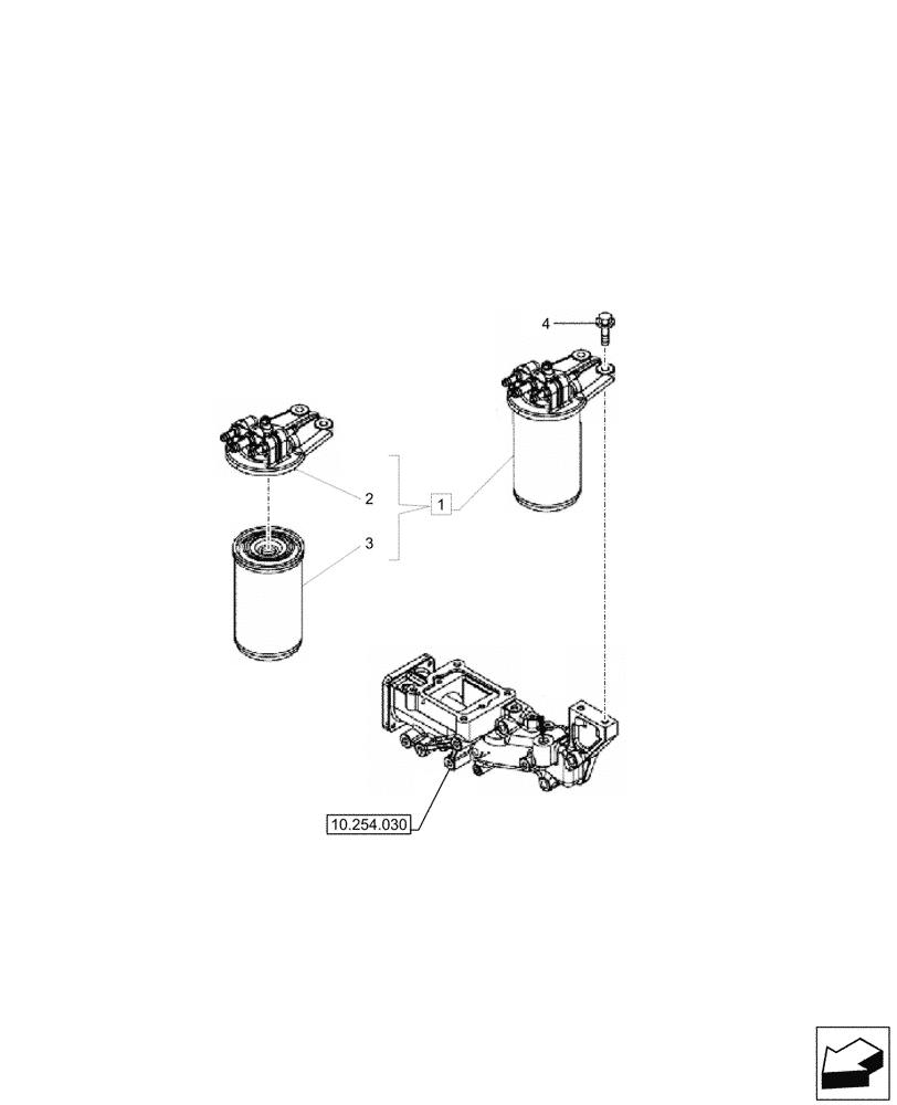 Схема запчастей Case CX57C - (10.206.020) - FUEL FILTER, COMPONENTS (10) - ENGINE