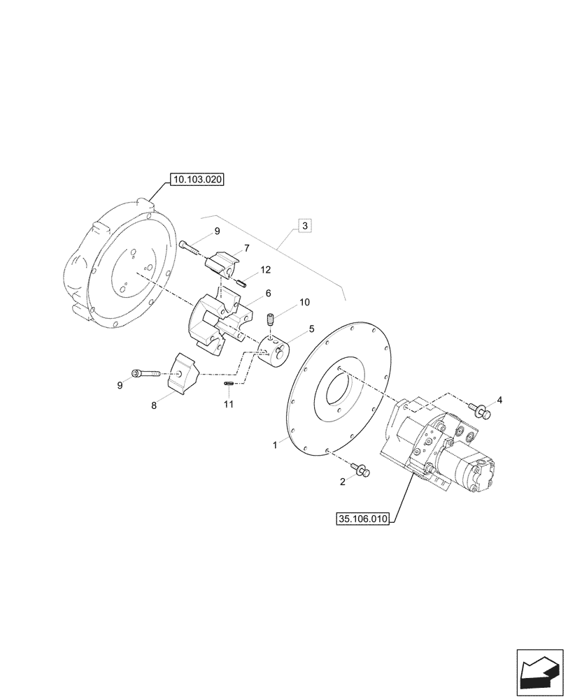 Схема запчастей Case CX57C - (10.114.010) - HYDRAULIC PUMP, COUPLER (10) - ENGINE