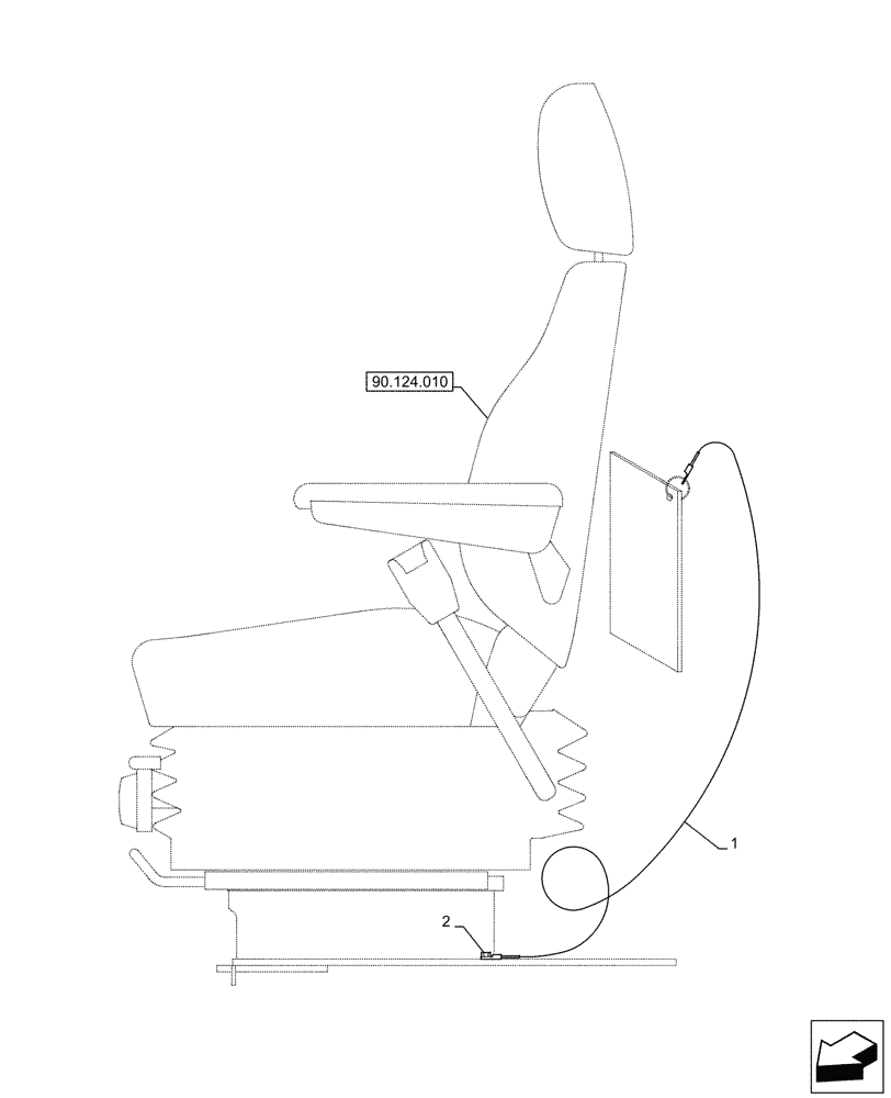 Схема запчастей Case CX750D RTC - (90.120.010) - SEAT, MECHANICAL SUSPENSION, ACCESSORIES (90) - PLATFORM, CAB, BODYWORK AND DECALS