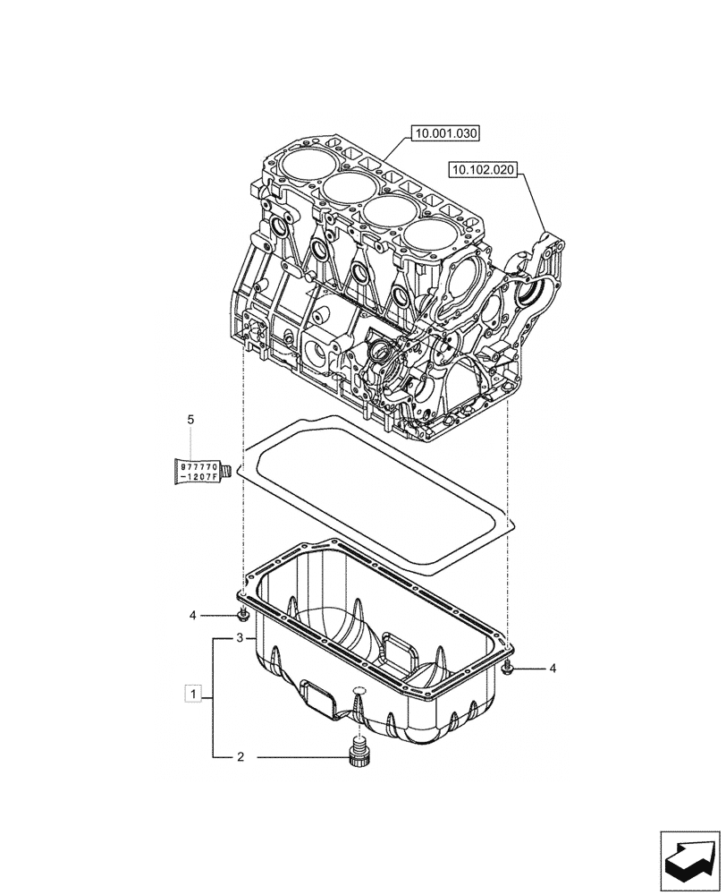 Схема запчастей Case CX57C - (10.102.010) - ENGINE OIL PAN (10) - ENGINE