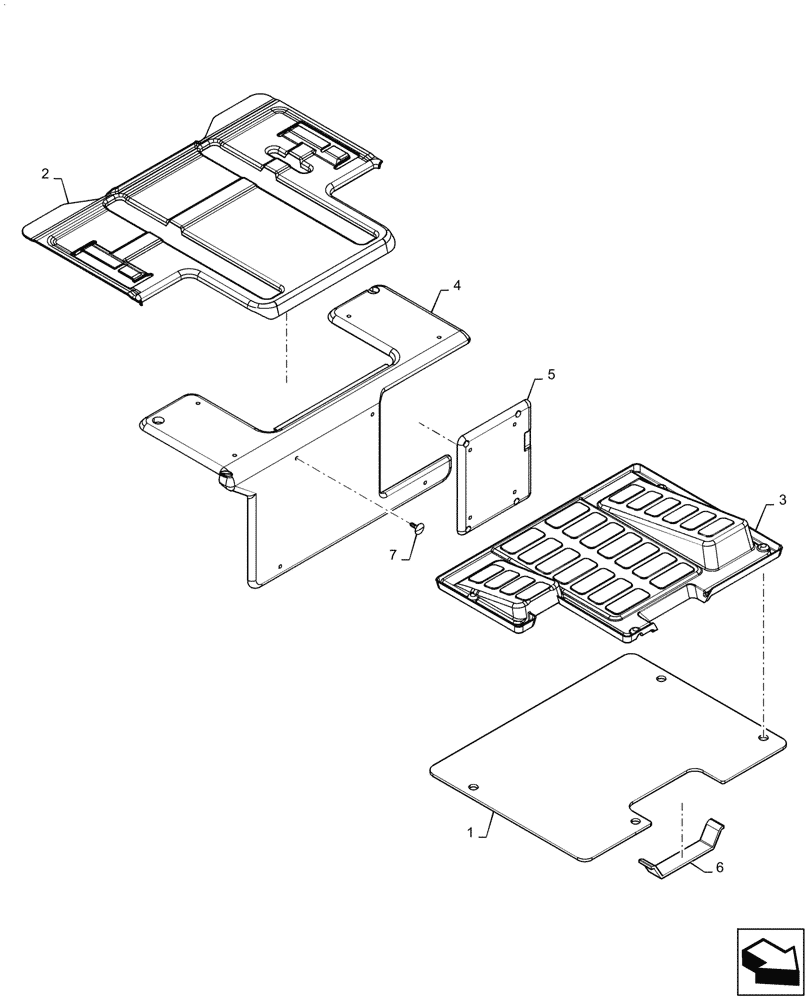 Схема запчастей Case SR130 - (90.160.AR[03]) - FLOOR MAT, E-H CONTROLS (18-SEP-2015 & NEWER) (90) - PLATFORM, CAB, BODYWORK AND DECALS