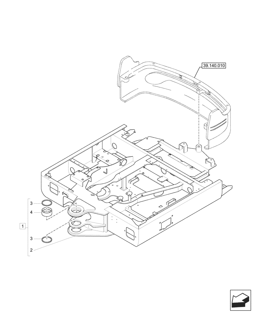 Схема запчастей Case CX57C - (39.101.020) - VAR - 747076 - UPPER, FRAME, BOOM SWING (39) - FRAMES AND BALLASTING