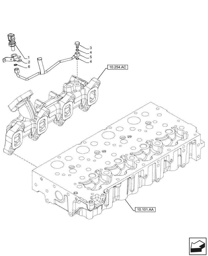 Схема запчастей Case F5HFL463D G001 - (55.014.AN) - EXHAUST MANIFOLD, SENSOR, PRESSURE (55) - ELECTRICAL SYSTEMS