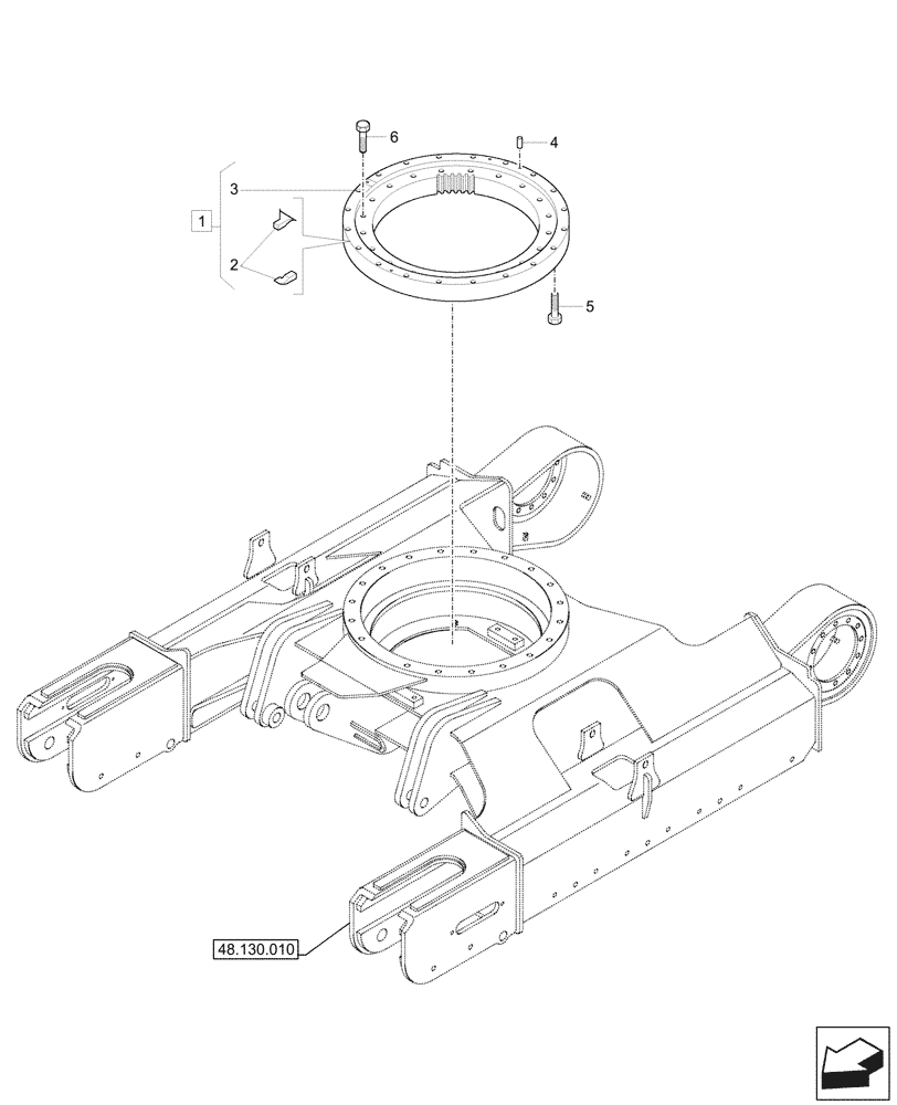 Схема запчастей Case CX57C - (39.103.010) - VAR - 747076, 747077 - SLEWING RING (39) - FRAMES AND BALLASTING