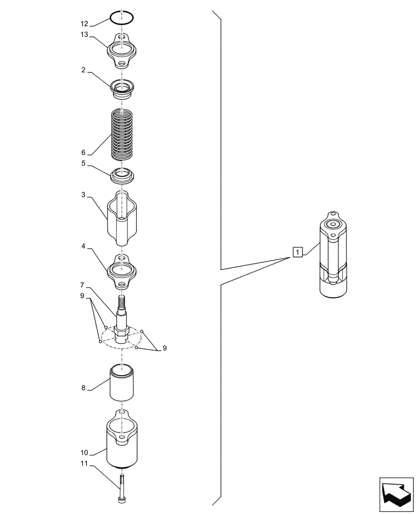 Схема запчастей Case 590SN - (35.359.AB[59]) - CONTROL VALVE, MECHANICAL, DETENT (35) - HYDRAULIC SYSTEMS