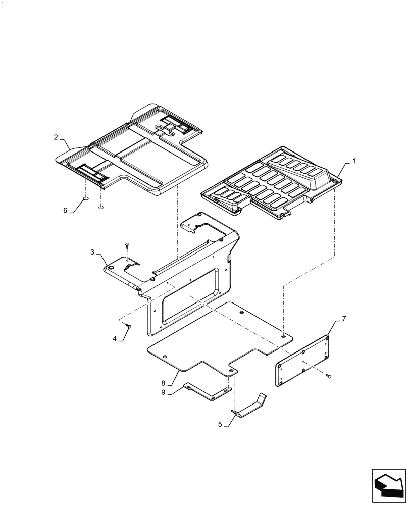 Схема запчастей Case SR130 - (90.160.AR[01]) - FLOOR MAT, MECHANICAL HAND CONTROL (18-SEP-2015 & NEWER) (90) - PLATFORM, CAB, BODYWORK AND DECALS