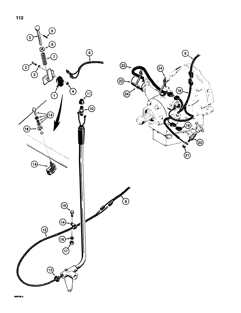 Схема запчастей Case 580D - (112) - POWER SHUTTLE ELECTRICAL CIRCUIT (04) - ELECTRICAL SYSTEMS