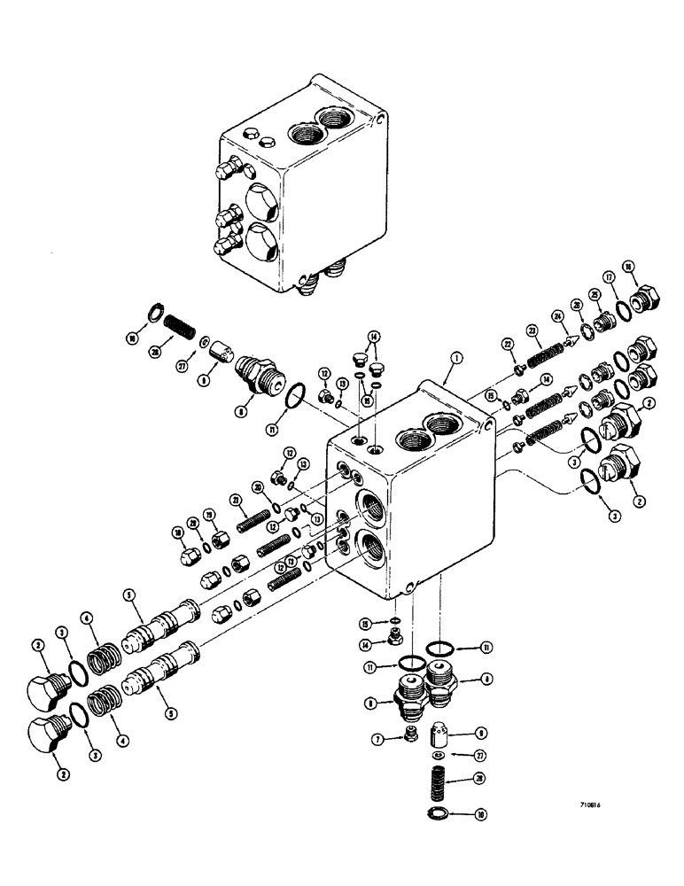 Схема запчастей Case 680CK - (232) - D54561 HYDRA-GUIDE CONTROL VALVE (35) - HYDRAULIC SYSTEMS