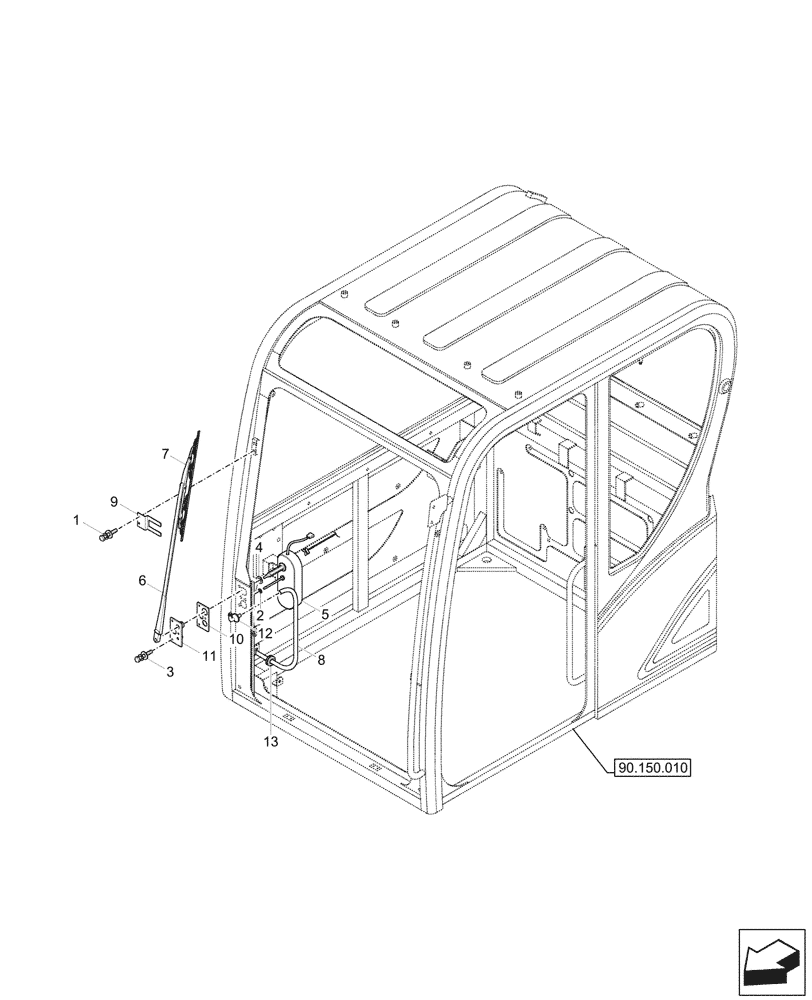 Схема запчастей Case CX57C - (55.518.010) - WINDSHIELD WIPER, MOTOR (55) - ELECTRICAL SYSTEMS