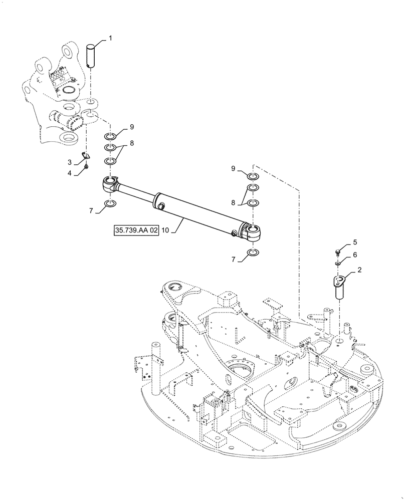 Схема запчастей Case CX31B - (35.739.AA[01]) - CYLINDER INSTALL - SWING (35) - HYDRAULIC SYSTEMS