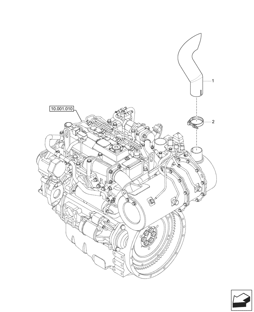 Схема запчастей Case CX60C - (10.254.020) - EXHAUST SYSTEM, EXHAUST PIPE (10) - ENGINE