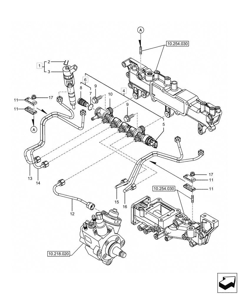 Схема запчастей Case CX60C - (10.218.010) - FUEL INJECTOR (10) - ENGINE