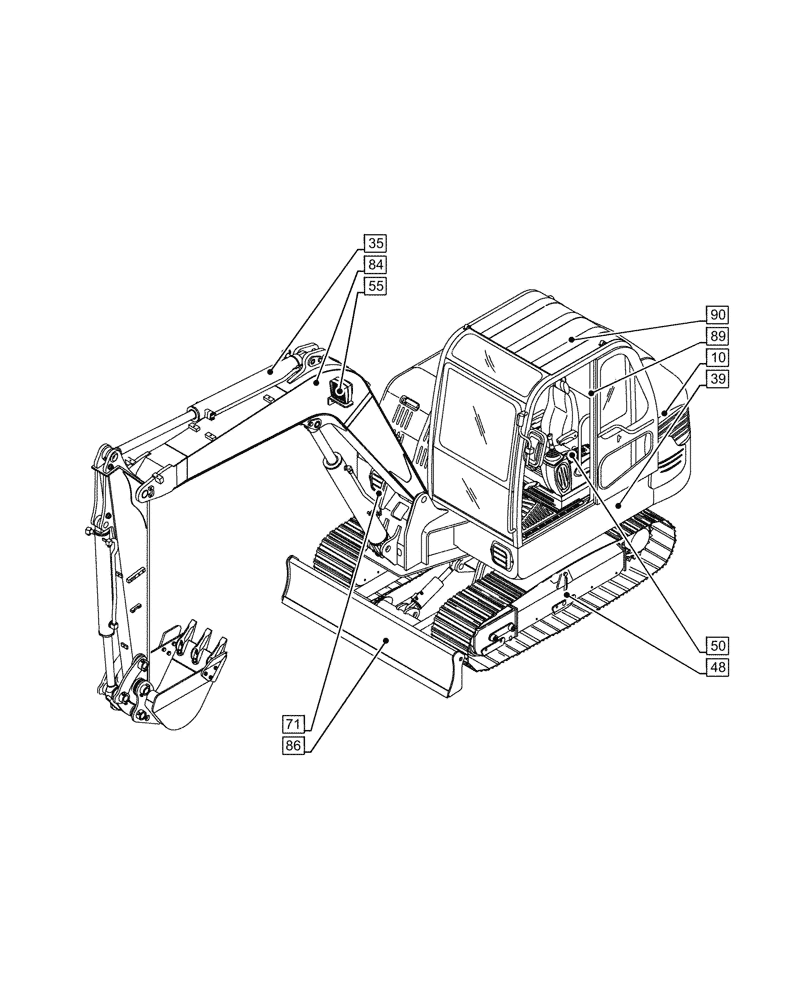 Схема запчастей Case CX57C - (00.000.00) - PICTORIAL INDEX - MAIN SECTIONS (00) - GENERAL & PICTORIAL INDEX