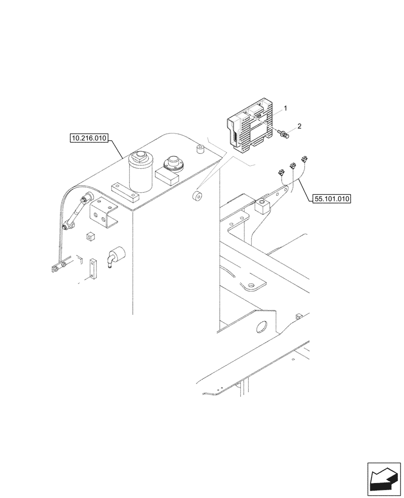 Схема запчастей Case CX57C - (55.512.050) - ELECTRONIC CONTROL UNIT (55) - ELECTRICAL SYSTEMS