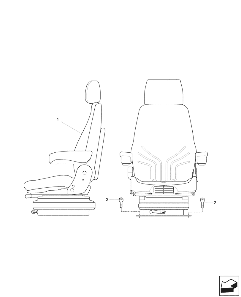 Схема запчастей Case CX60C - (90.120.020) - SEAT, MECHANICAL SUSPENSION (90) - PLATFORM, CAB, BODYWORK AND DECALS