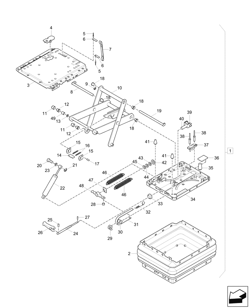 Схема запчастей Case CX60C - (90.120.050) - DRIVER SEAT, MECHANICAL SUSPENSION (90) - PLATFORM, CAB, BODYWORK AND DECALS