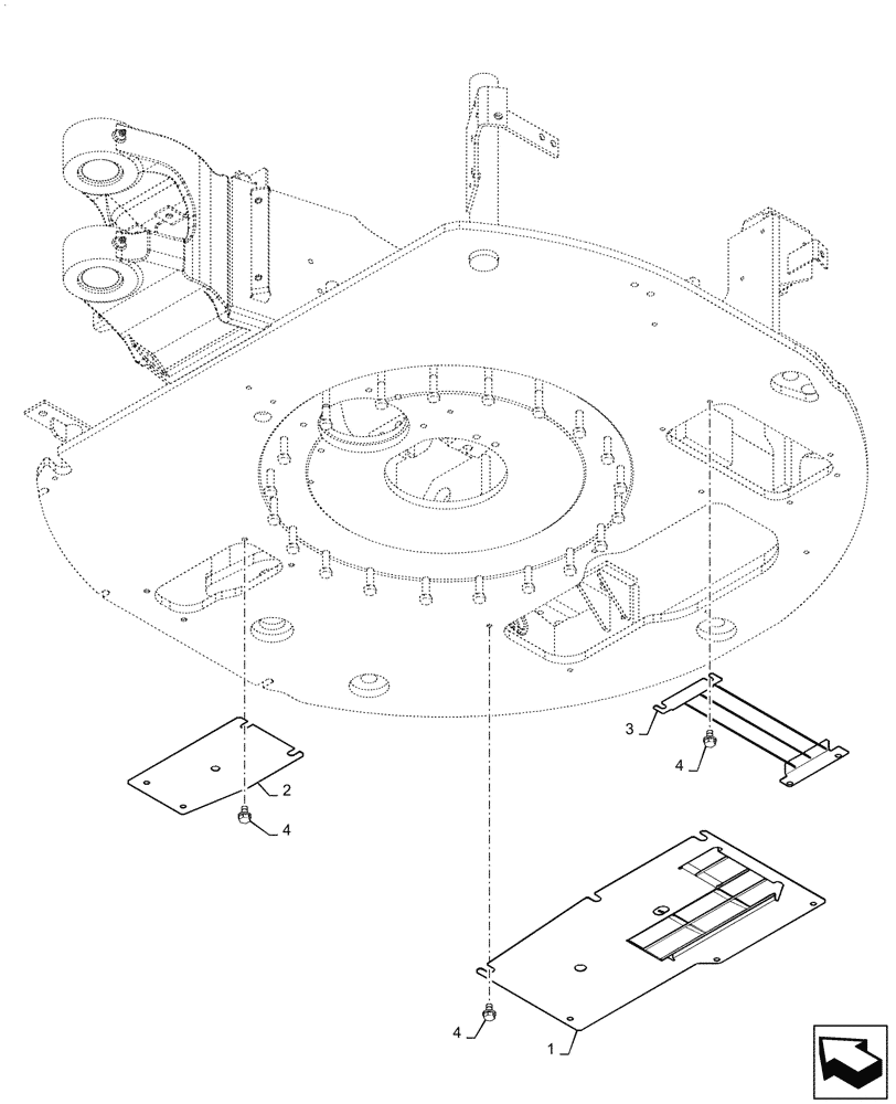 Схема запчастей Case CX31B - (39.100.AH[01]) - COVER ASSY, UNDER (39) - FRAMES AND BALLASTING