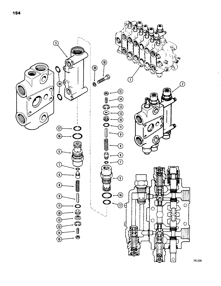 Схема запчастей Case 26B - (154) - G33117 SECONDARY RELIEF VALVE 