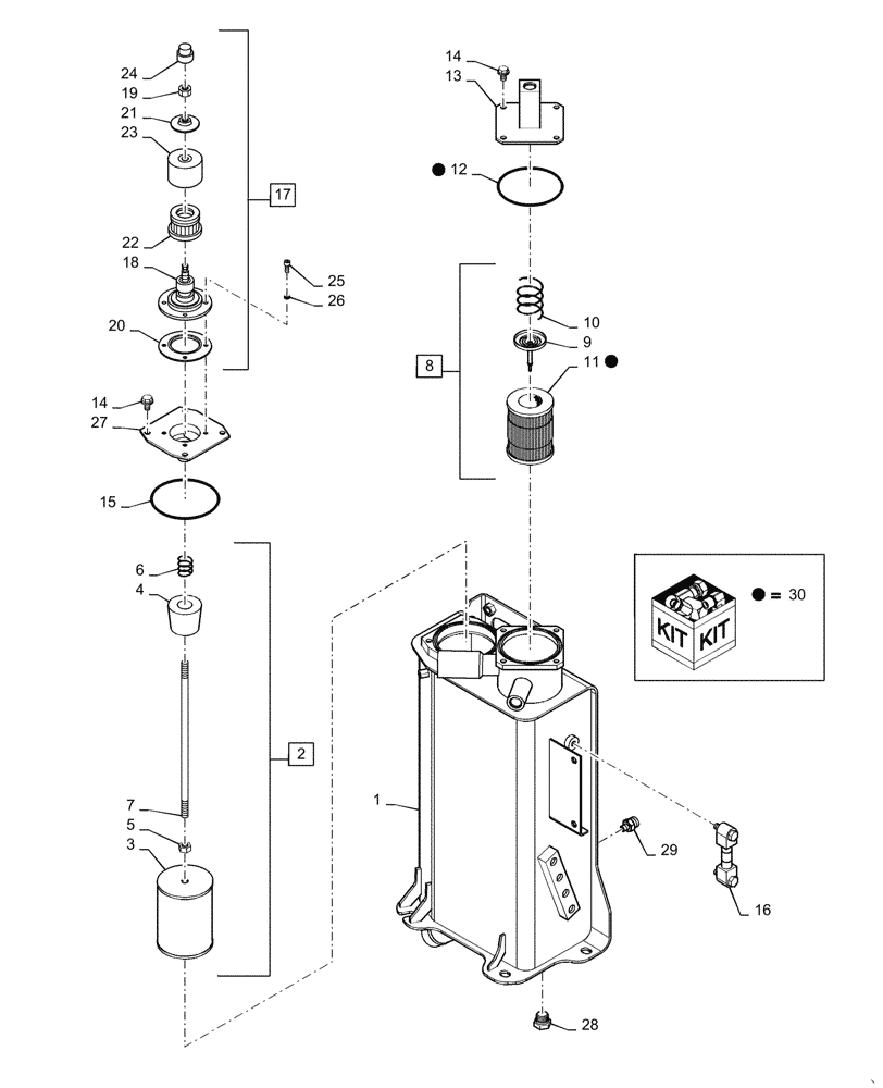 Схема запчастей Case CX31B - (35.300.AQ[02]) - TANK, ASSY, HYD (35) - HYDRAULIC SYSTEMS