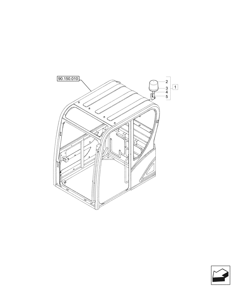 Схема запчастей Case CX57C - (55.404.030) - VAR - 747070 - ROTARY BEACON (55) - ELECTRICAL SYSTEMS