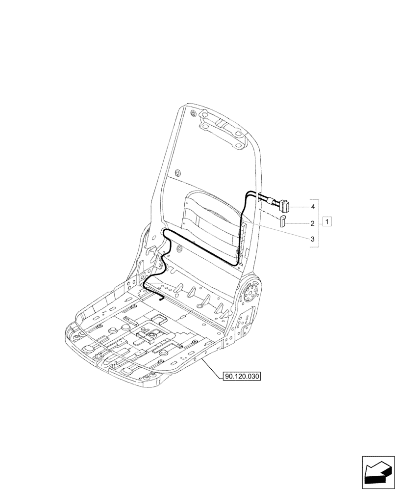 Схема запчастей Case CX57C - (55.512.040) - DRIVER SEAT, HEATED (55) - ELECTRICAL SYSTEMS