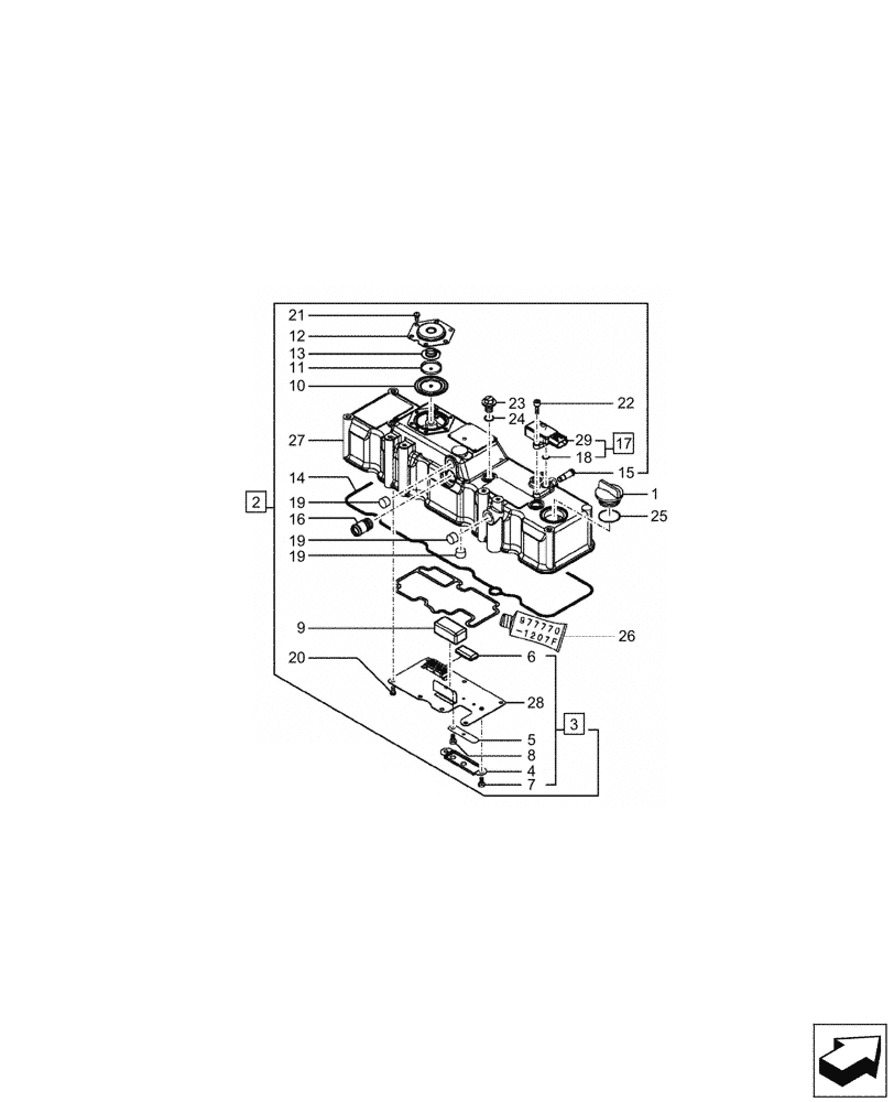 Схема запчастей Case CX57C - (10.101.020) - CYLINDER HEAD, COVER (10) - ENGINE