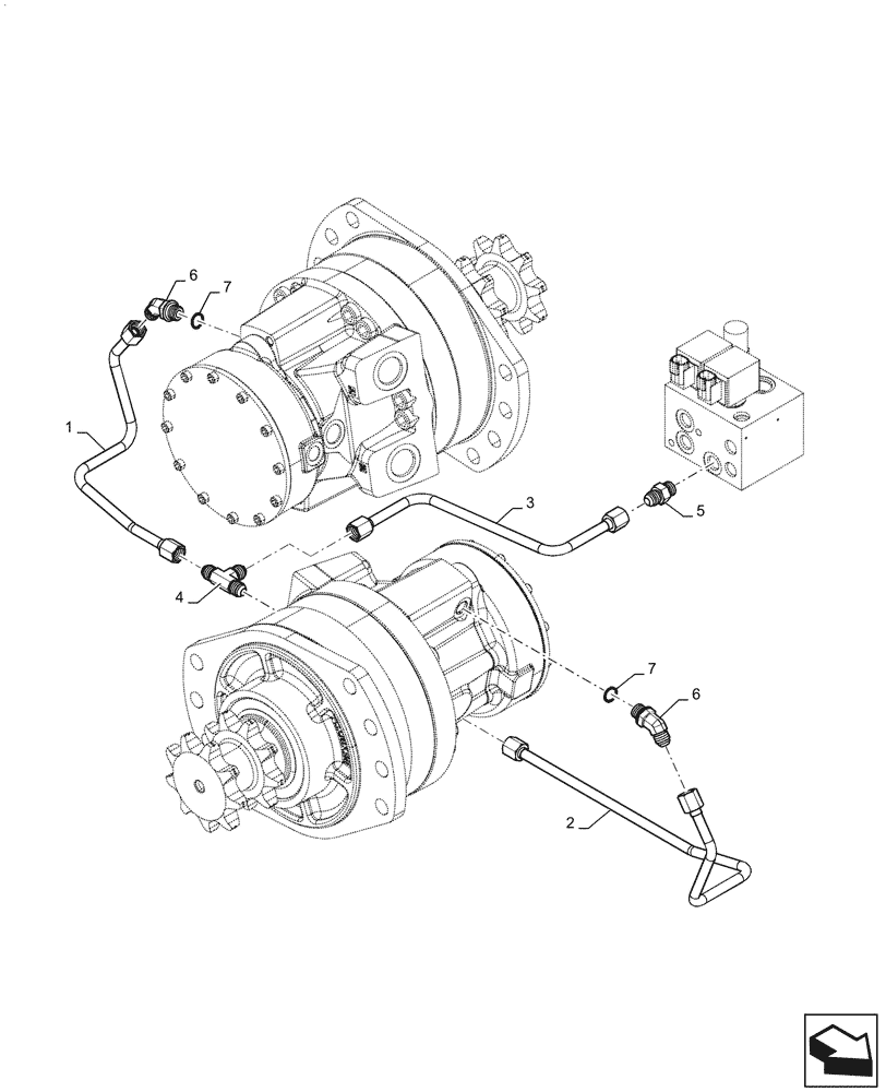 Схема запчастей Case SV250 - (35.353.AE[01]) - 2SPD PLUMBING (SR220,SR250,SV250,SV300) (35) - HYDRAULIC SYSTEMS