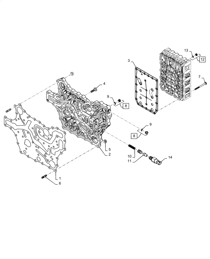 Схема запчастей Case 521G - (21.135.010) - VAR - 424224 - MANIFOLD CONTROL VALVE (21) - TRANSMISSION