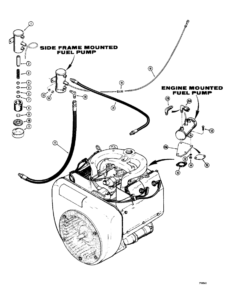 Схема запчастей Case 1500-SERIES - (018) - ELECTRIC FUEL PUMP (10) - ENGINE