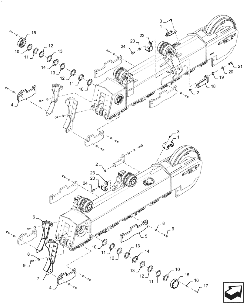 Схема запчастей Case 1650M XLT PAT - (48.134.010) - TRACK ASSY, FRAME, SALT (48) - TRACKS & TRACK SUSPENSION